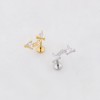 DOUBLE CURVED ARROWHEAD CZ TRIANGLE THREADLESS (PUSH IN) 316L SURGICAL STEEL LABRET SET